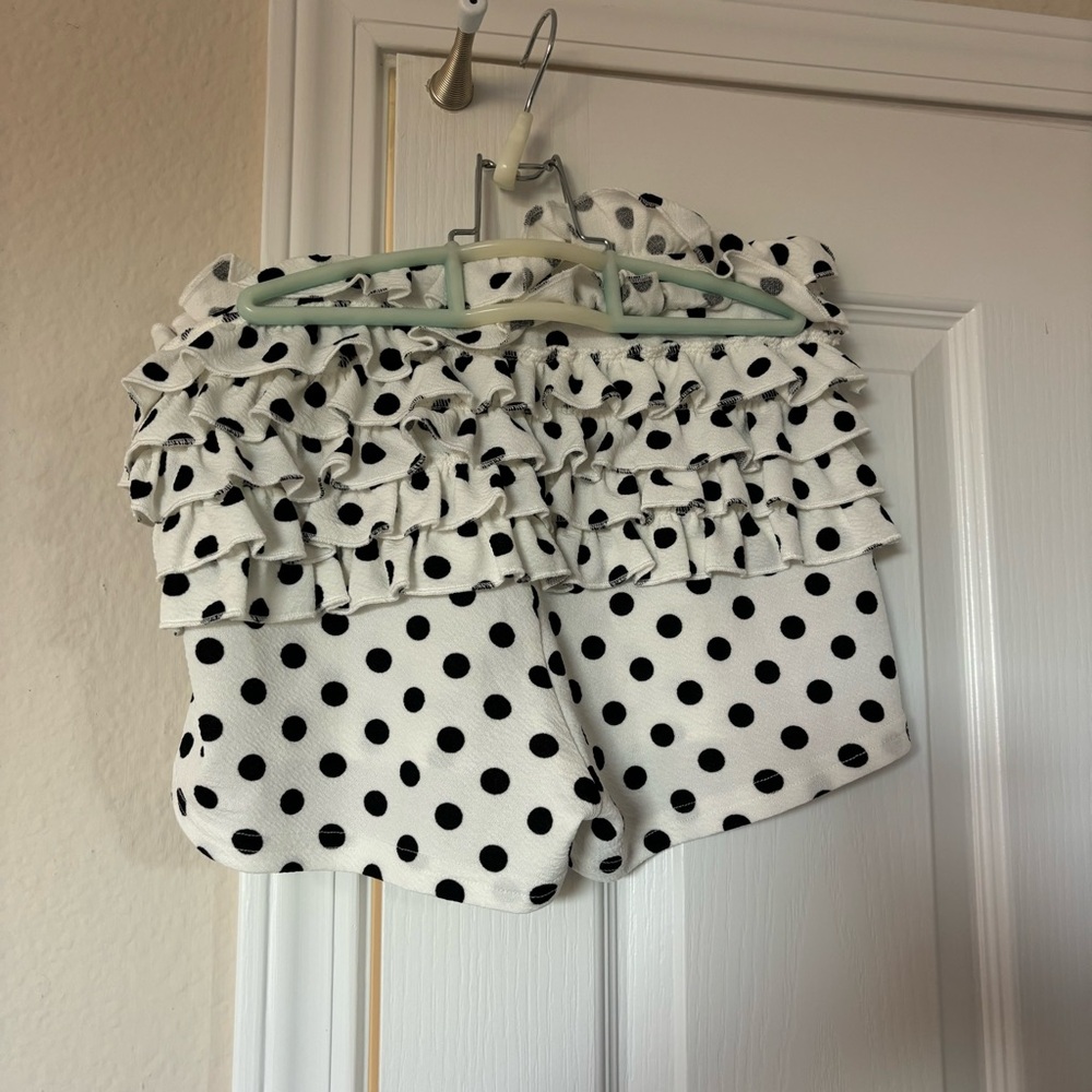 Fashion Nova Black and White Polka Dot High Waist Shorts - Picture 5 of 6